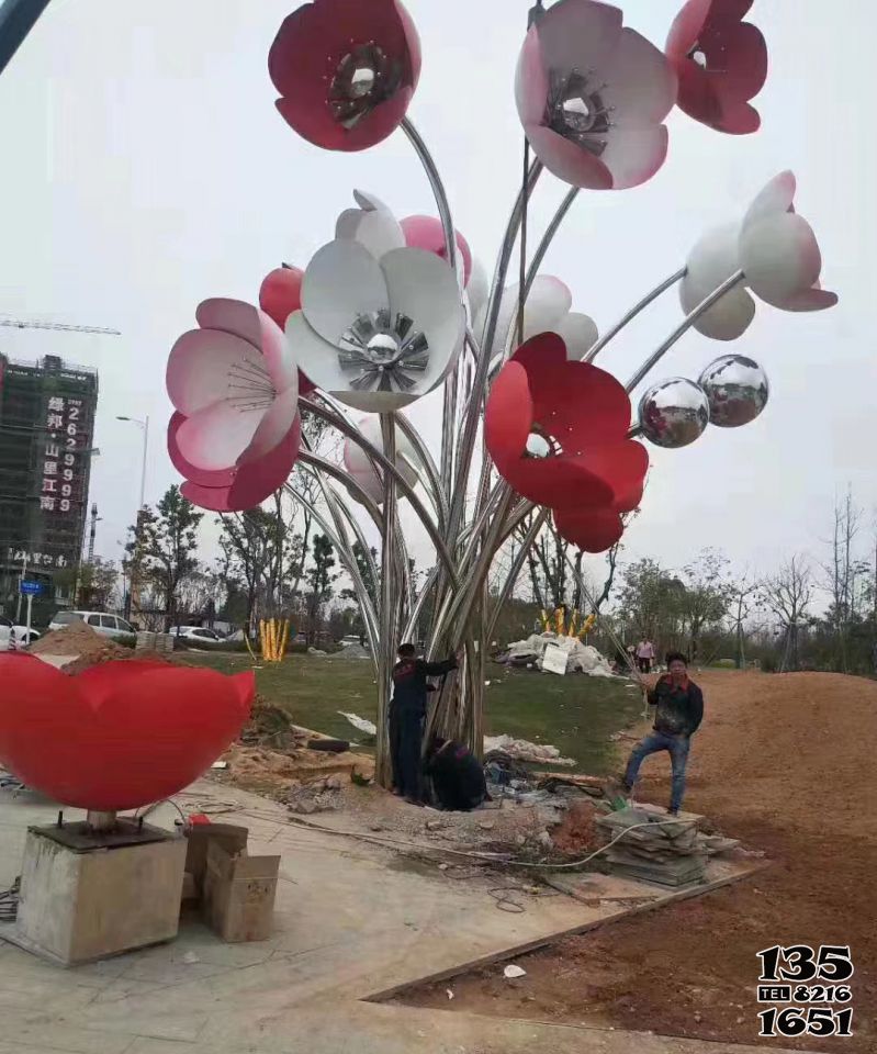 花朵雕塑-不銹鋼繁花似錦雕塑大型廣場景觀花朵雕塑 花朵雕塑-不銹鋼繁花似錦雕塑大型廣場景觀花朵雕塑高清圖片