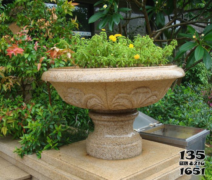花盆雕塑-公園景觀砂巖石雕花盆雕塑 花盆雕塑-公園景觀砂巖石雕花盆雕塑