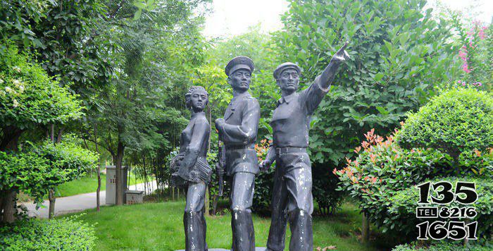 解放軍雕塑-公園男孩女孩人物銅雕解放軍雕塑 解放軍雕塑-公園男孩女孩人物銅雕解放軍雕塑高清圖片