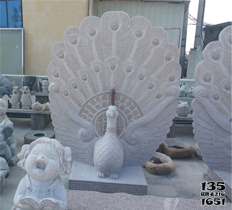 孔雀雕塑-到路邊一只于凱的漢白玉石雕創意孔雀雕塑 孔雀雕塑-到路邊一只于凱的漢白玉石雕創意孔雀雕塑高清圖片