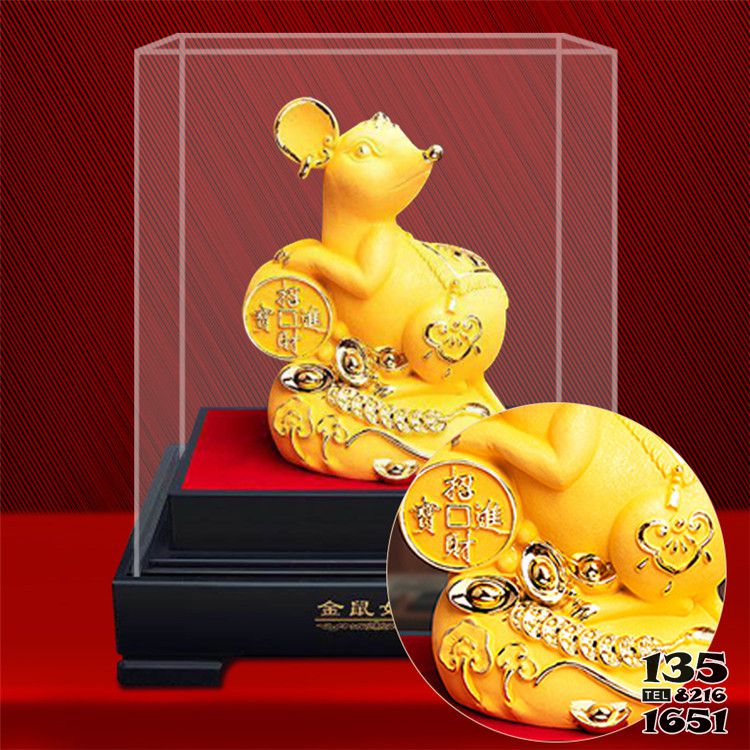 老鼠雕塑-純黃金制造招財進寶老鼠雕塑 老鼠雕塑-純黃金制造招財進寶老鼠雕塑