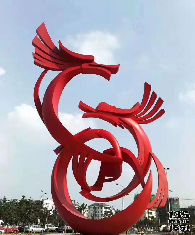 龍雕塑-戶外廣場不銹鋼噴漆二龍戲珠龍雕塑 龍雕塑-戶外廣場不銹鋼噴漆二龍戲珠龍雕塑高清圖片