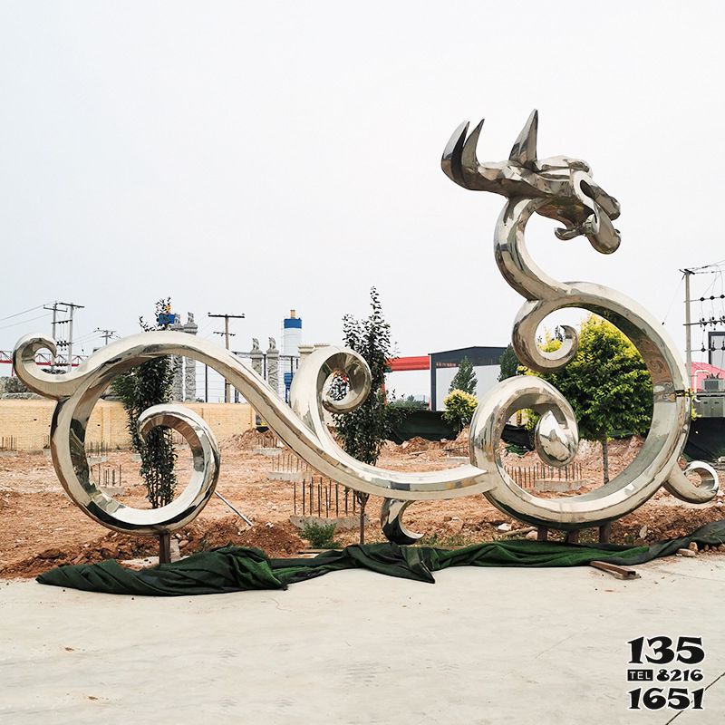 龍雕塑-戶(hù)外園林不銹鋼鏡面抽象龍雕塑 龍雕塑-戶(hù)外園林不銹鋼鏡面抽象龍雕塑高清圖片