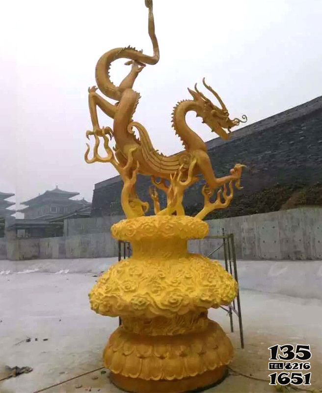 龍雕塑-景區(qū)庭院純金鑄造神獸飛龍雕塑 龍雕塑-景區(qū)庭院純金鑄造神獸飛龍雕塑高清圖片