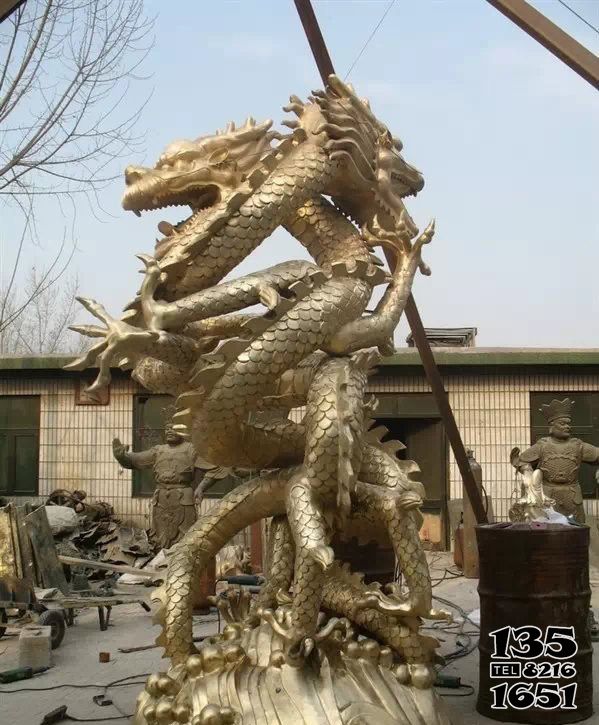 龍雕塑-園林景區不銹鋼鎏金浮雕兩條龍雕塑 龍雕塑-園林景區不銹鋼鎏金浮雕兩條龍雕塑高清圖片