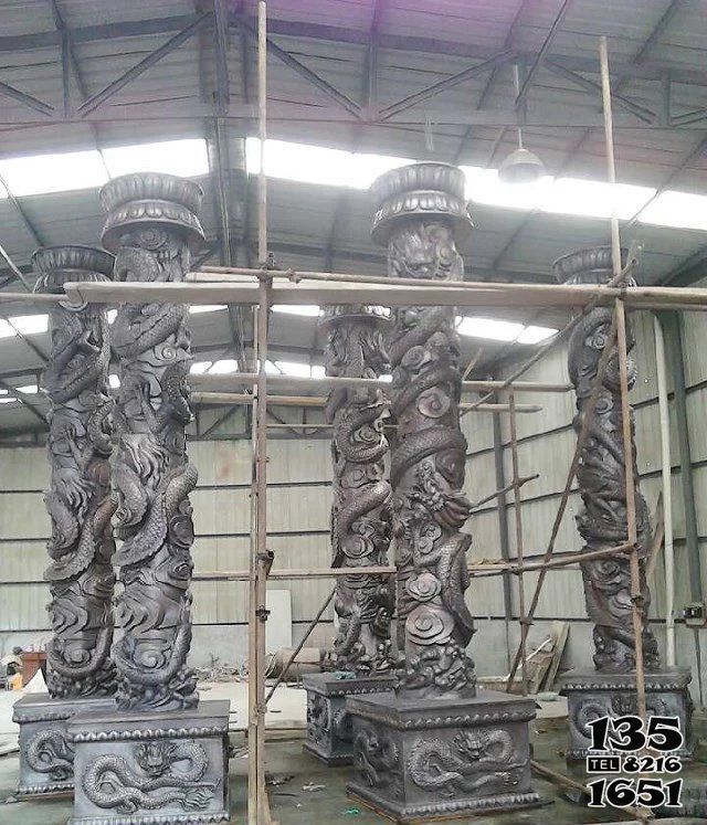 龍柱雕塑-廣場仿銅龍柱玻璃鋼柱子雕塑 龍柱雕塑-廣場仿銅龍柱玻璃鋼柱子雕塑高清圖片