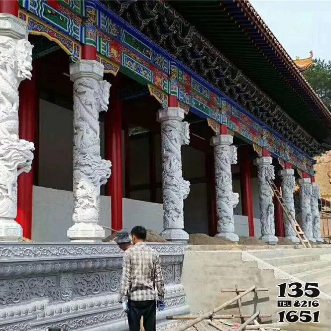 龍柱雕塑-裝飾古建大殿門樓漢白玉龍柱石雕 龍柱雕塑-裝飾古建大殿門樓漢白玉龍柱石雕高清圖片