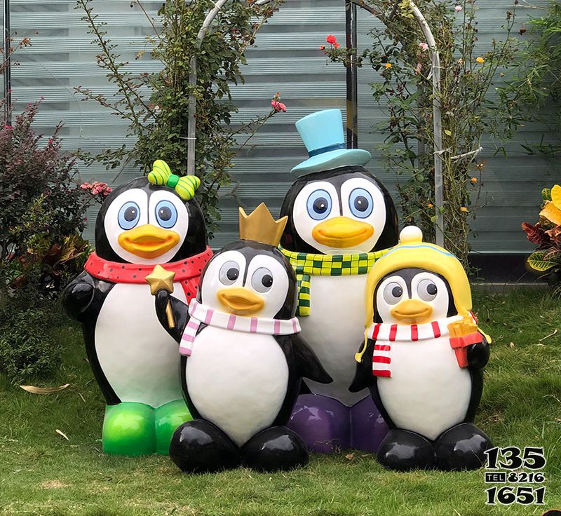 企鵝雕塑-公園創意玻璃鋼多彩企鵝雕塑 企鵝雕塑-公園創意玻璃鋼多彩企鵝雕塑