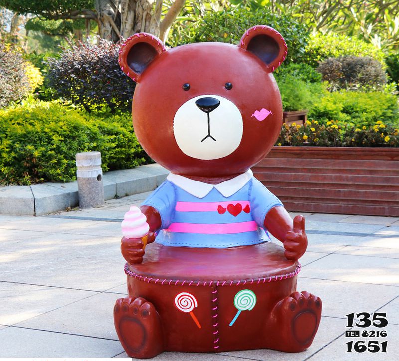 座椅雕塑-玻璃鋼卡通布朗熊休閑座椅雕塑戶外幼兒園美陳景觀裝飾擺件 座椅雕塑-玻璃鋼卡通布朗熊休閑座椅雕塑戶外幼兒園美陳景觀裝飾擺件高清圖片