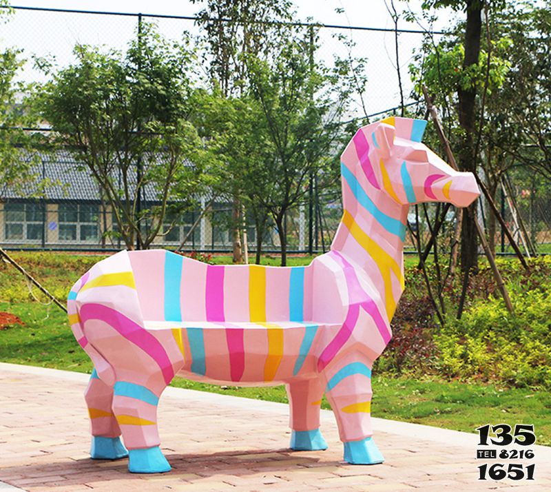座椅雕塑-幼兒園戶外擺放斑馬幾何塊面動物卡通座椅擺件玻璃鋼雕塑 座椅雕塑-幼兒園戶外擺放斑馬幾何塊面動物卡通座椅擺件玻璃鋼雕塑
