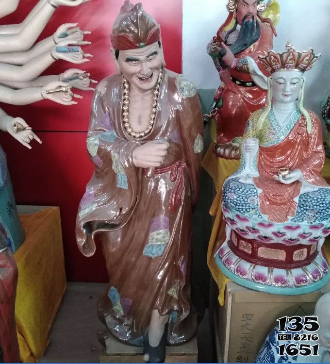 濟公雕塑-彩繪玻璃鋼仿真人物景觀活佛濟公雕塑 濟公雕塑-彩繪玻璃鋼仿真人物景觀活佛濟公雕塑高清圖片
