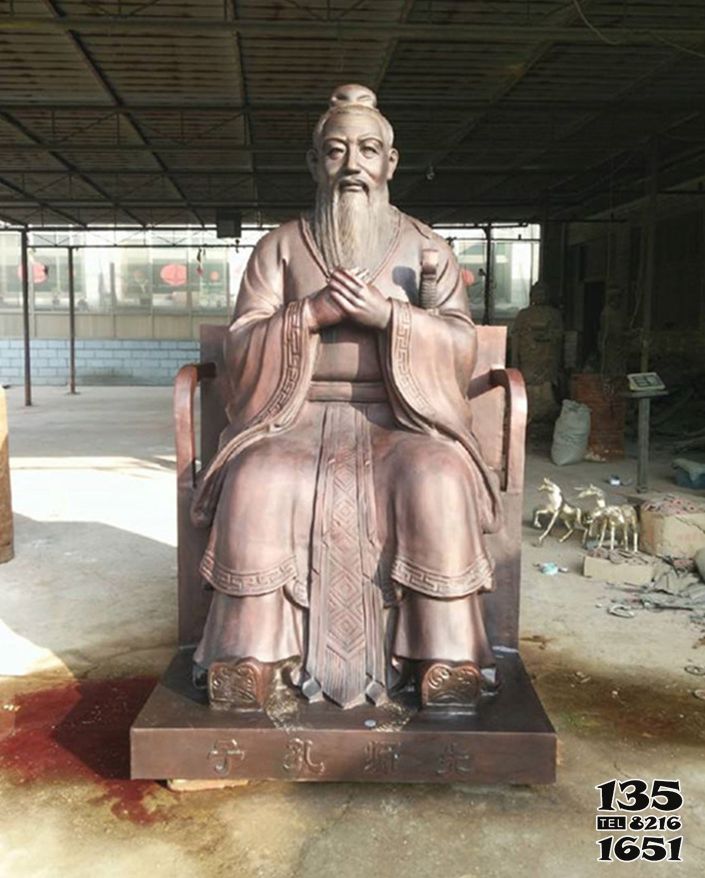 孔子雕塑-景區景觀名人孔子肖像仿銅雕塑 孔子雕塑-景區景觀名人孔子肖像仿銅雕塑高清圖片