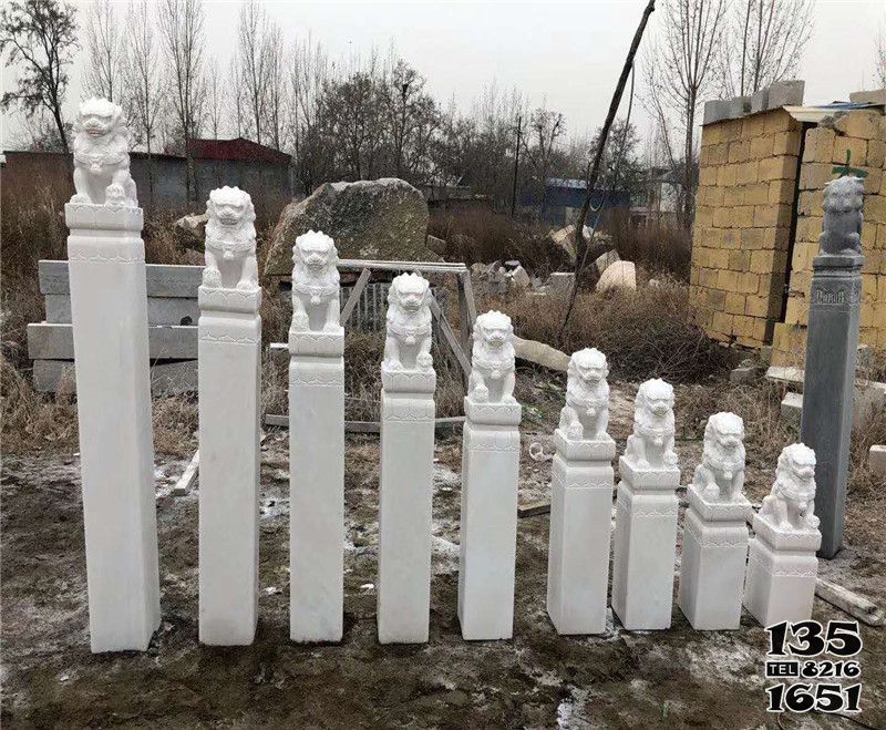 拴馬柱雕塑-漢白玉獅子家用門前擺放拴馬柱雕塑 拴馬柱雕塑-漢白玉獅子家用門前擺放拴馬柱雕塑高清圖片