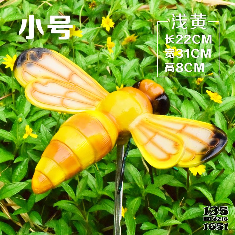 蜜蜂雕塑-海邊庭院擺放卡通小號黃色玻璃鋼雕塑 蜜蜂雕塑-海邊庭院擺放卡通小號黃色玻璃鋼雕塑高清圖片