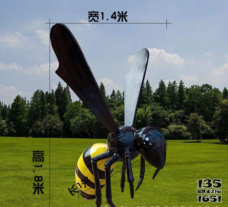 蜜蜂雕塑-農場池塘草坪在空中飛舞的玻璃鋼蜜蜂雕塑 蜜蜂雕塑-農場池塘草坪在空中飛舞的玻璃鋼蜜蜂雕塑高清圖片