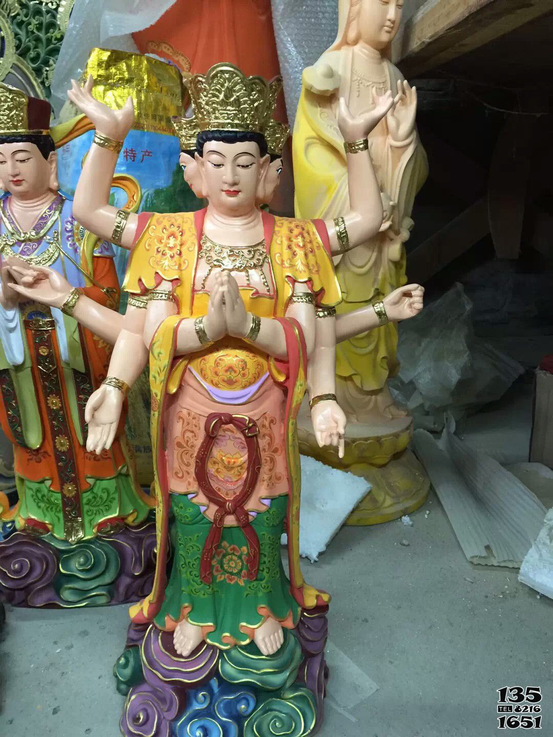 摩利支天雕塑-寺廟玻璃鋼彩繪樹脂菩薩像摩利支天雕塑 摩利支天雕塑-寺廟玻璃鋼彩繪樹脂菩薩像摩利支天雕塑高清圖片