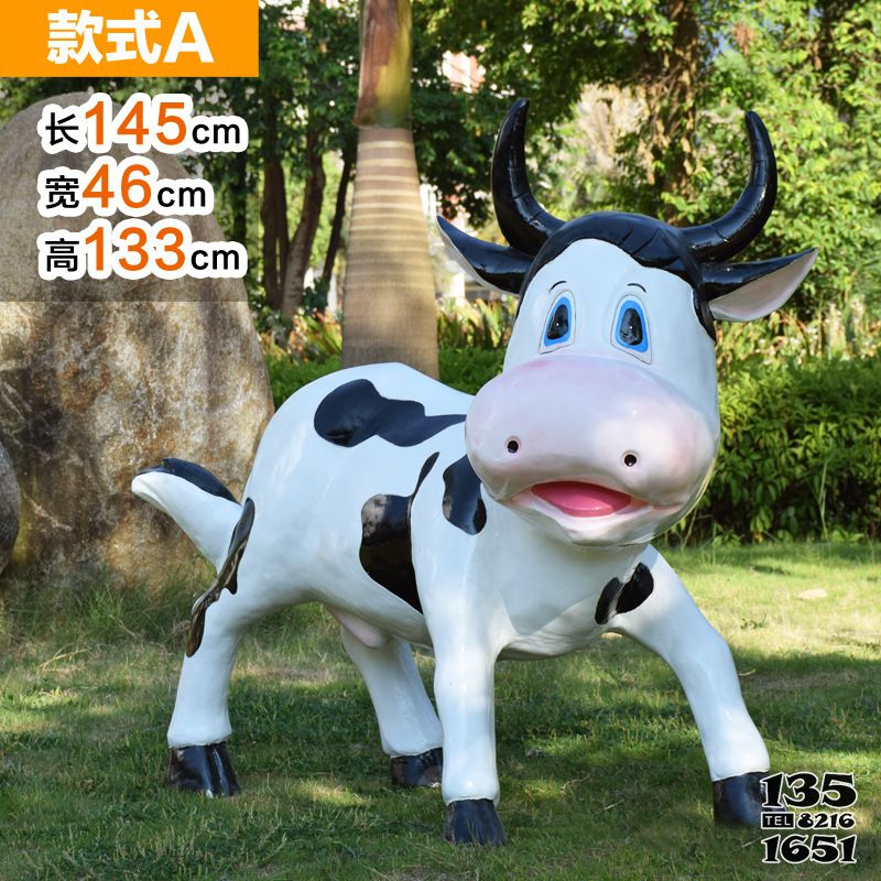牛雕塑-園林景區一只行走的玻璃鋼牛雕塑 牛雕塑-園林景區一只行走的玻璃鋼牛雕塑高清圖片
