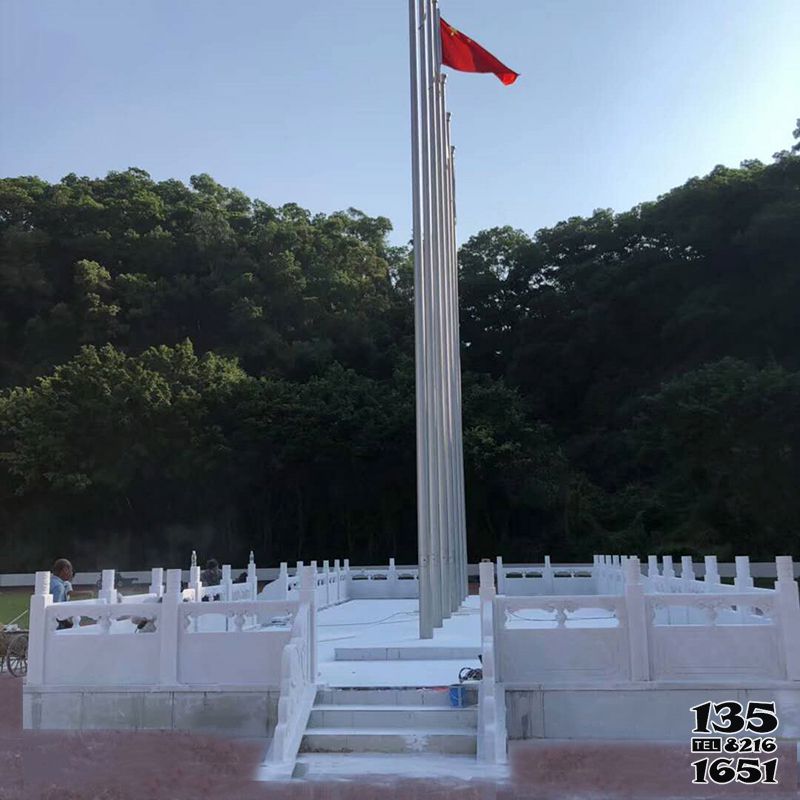 旗臺雕塑-城市廣場漢白玉石雕國旗臺 旗臺雕塑-城市廣場漢白玉石雕國旗臺高清圖片