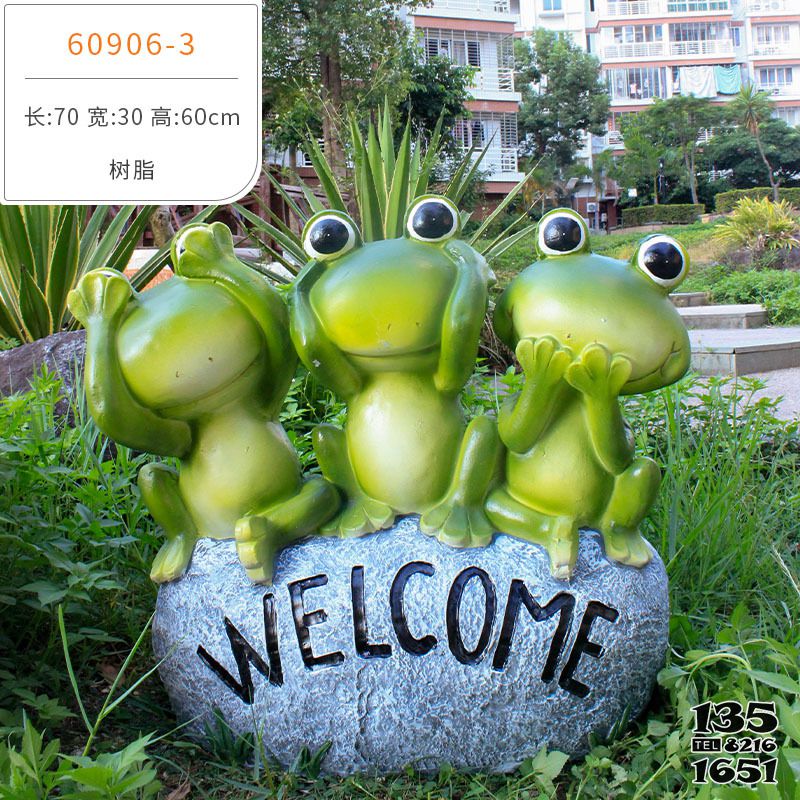 青蛙雕塑-草坪三只樹脂創意青蛙雕塑 青蛙雕塑-草坪三只樹脂創意青蛙雕塑高清圖片