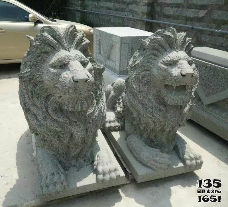 獅子雕塑-庭院祠堂大型動物大理石石雕獅子雕塑 獅子雕塑-庭院祠堂大型動物大理石石雕獅子雕塑高清圖片