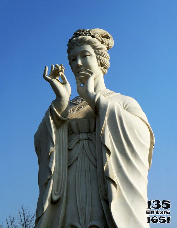 花神雕塑-十二花神之二月杏花阮文姬漢白玉古代美女雕像 花神雕塑-十二花神之二月杏花阮文姬漢白玉古代美女雕像高清圖片
