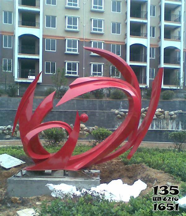 鳳凰雕塑-小區不銹鋼抽象個性紅色鳳凰雕塑 鳳凰雕塑-小區不銹鋼抽象個性紅色鳳凰雕塑高清圖片