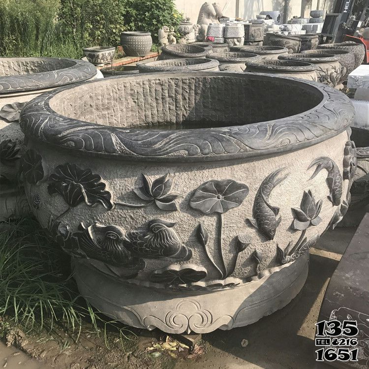 花盆雕塑-戶外青石浮雕創意浮雕園林景觀花盆雕塑 花盆雕塑-戶外青石浮雕創意浮雕園林景觀花盆雕塑高清圖片
