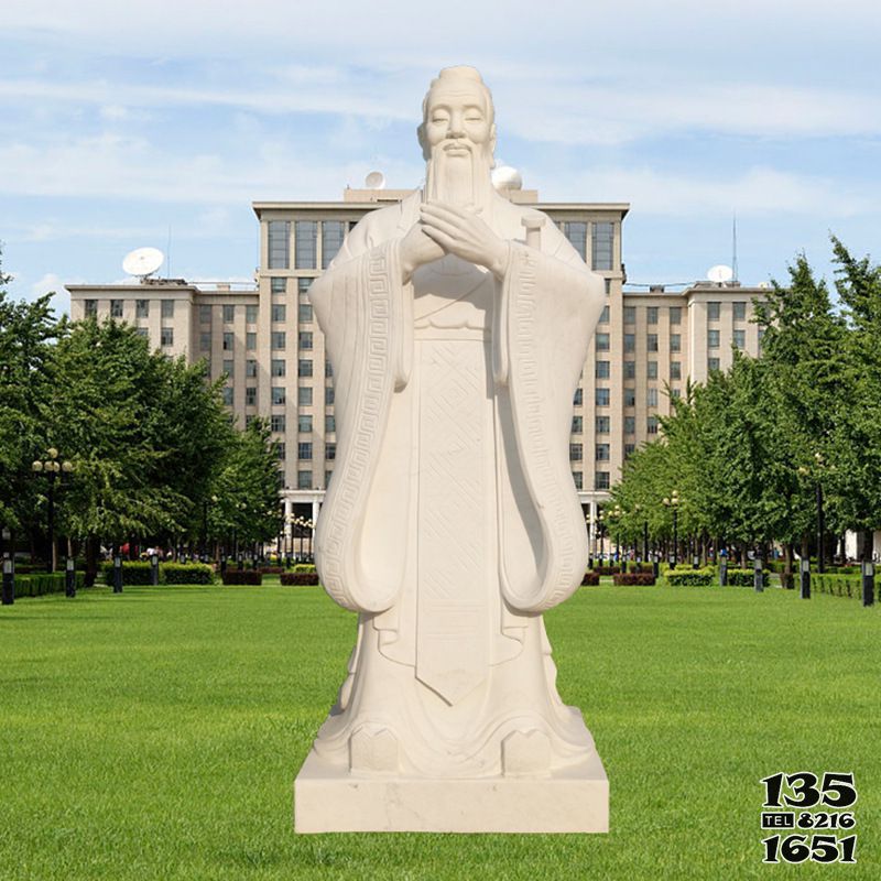 孔子雕塑-古代教育家漢白玉戶外景觀孔子雕塑 孔子雕塑-古代教育家漢白玉戶外景觀孔子雕塑高清圖片