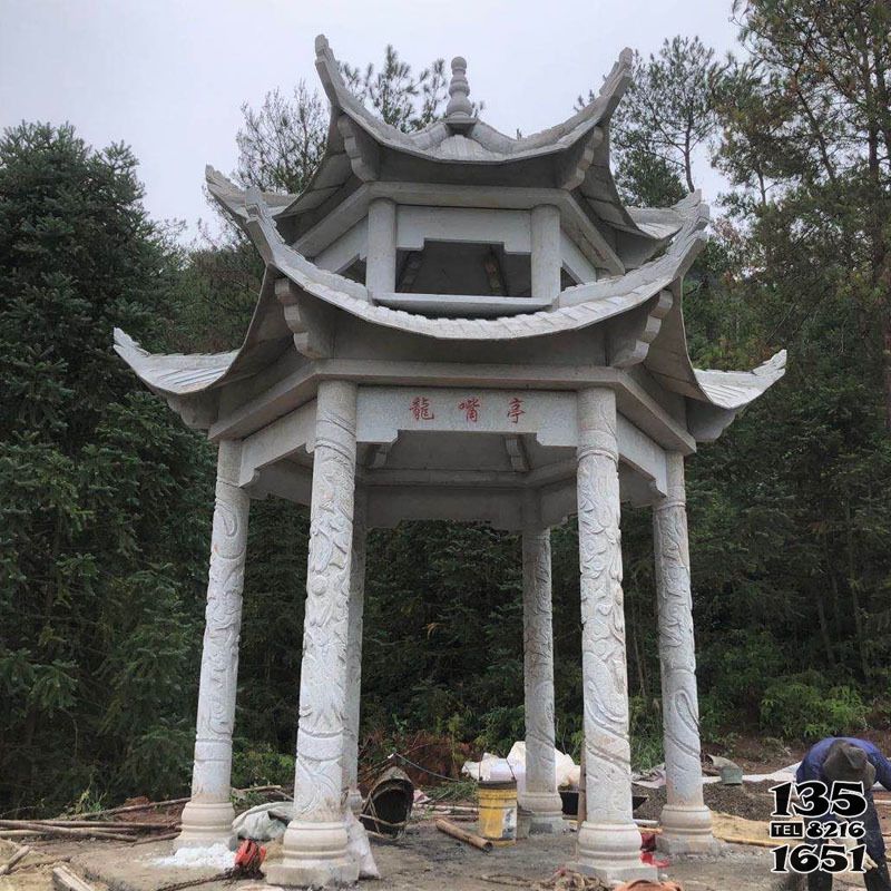 涼亭雕塑-山區寺廟戶外雙層斗拱頂青石仿古涼亭 涼亭雕塑-山區寺廟戶外雙層斗拱頂青石仿古涼亭高清圖片