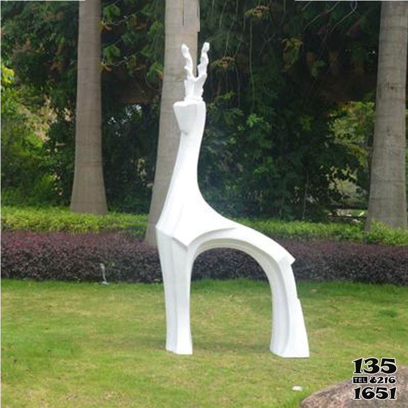 鹿雕塑-公園抽象玻璃鋼白色鹿雕塑 鹿雕塑-公園抽象玻璃鋼白色鹿雕塑高清圖片