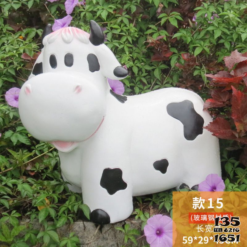 牛雕塑-花園一只可愛的玻璃鋼牛雕塑 牛雕塑-花園一只可愛的玻璃鋼牛雕塑高清圖片
