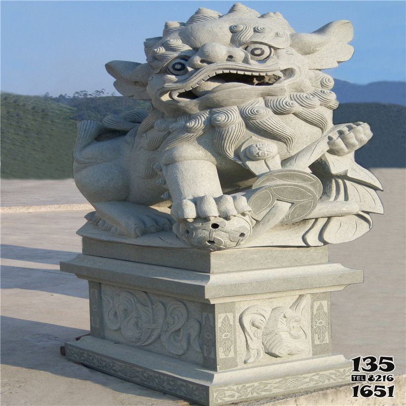 麒麟雕塑-公園景區漢白玉石雕麒麟雕塑 麒麟雕塑-公園景區漢白玉石雕麒麟雕塑高清圖片