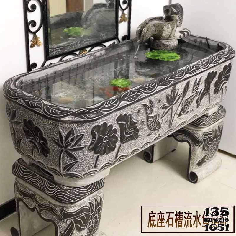 石槽雕塑-別墅庭院仿古室內擺放石槽魚缸青石水槽流水養魚石槽花盆 石槽雕塑-別墅庭院仿古室內擺放石槽魚缸青石水槽流水養魚石槽花盆高清圖片