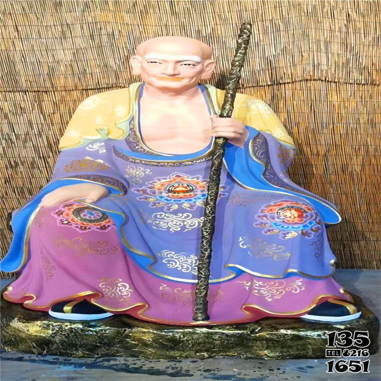 十八羅漢雕塑-寺廟大型景觀玻璃鋼彩繪十八羅漢雕塑高清圖片