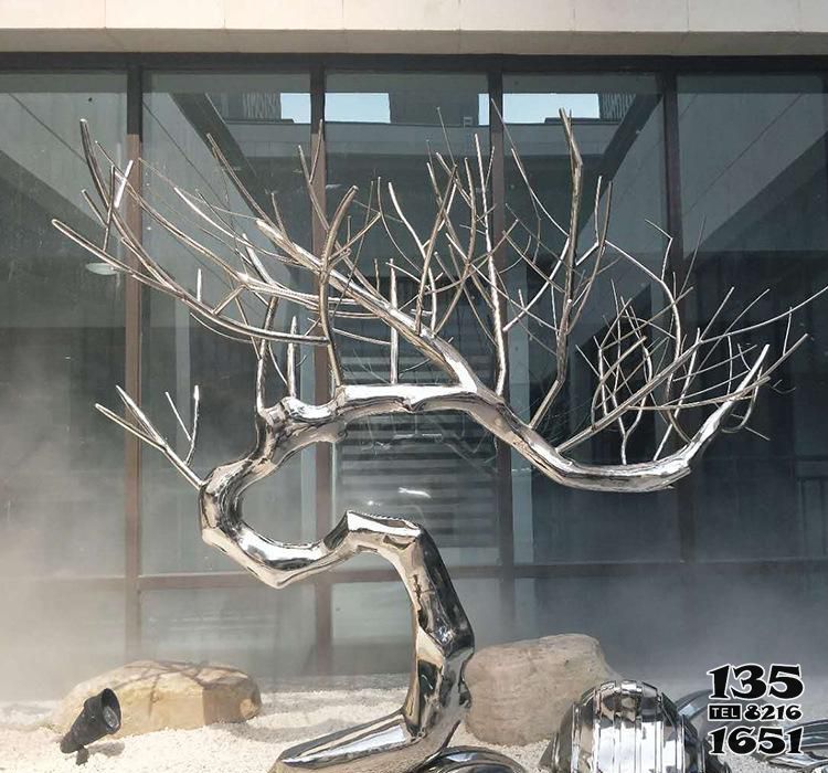 樹雕塑-園林別墅擺放不銹鋼鏡面樹雕塑 樹雕塑-園林別墅擺放不銹鋼鏡面樹雕塑高清圖片