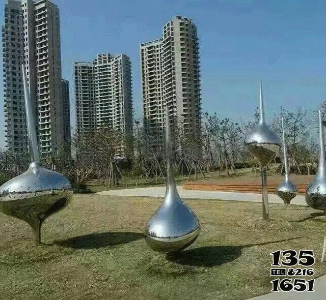 陀螺雕塑-鏡面不銹鋼公園抽象陀螺雕塑 陀螺雕塑-鏡面不銹鋼公園抽象陀螺雕塑高清圖片