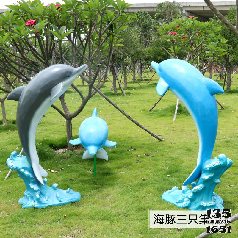 海豚雕塑-公園一家三口不銹鋼海豚雕塑 海豚雕塑-公園一家三口不銹鋼海豚雕塑高清圖片