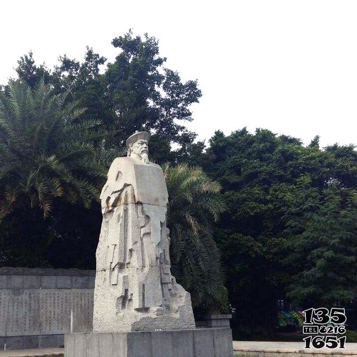 林則徐雕塑-城市公園擺放抽象砂巖愛國英雄林則徐石雕像 林則徐雕塑-城市公園擺放抽象砂巖愛國英雄林則徐石雕像高清圖片