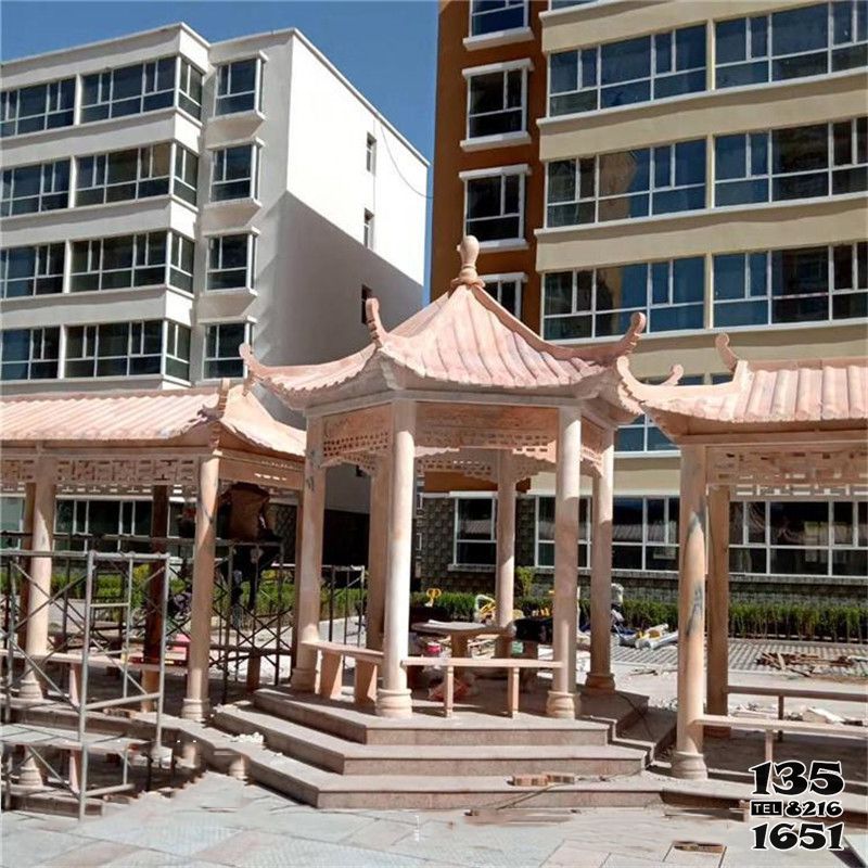 涼亭雕塑-小區公園休閑區擺放大理石雕刻涼亭雕塑 涼亭雕塑-小區公園休閑區擺放大理石雕刻涼亭雕塑高清圖片