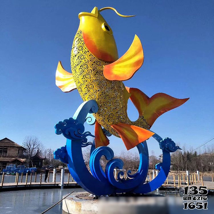 噴漆雕塑-公園擺放的鯉魚玻璃鋼創意噴漆雕塑 噴漆雕塑-公園擺放的鯉魚玻璃鋼創意噴漆雕塑高清圖片