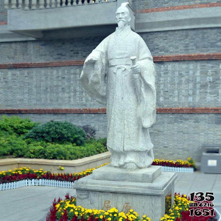 屈原雕塑-園林景區漢白玉戰國時期政治家屈原石雕像 屈原雕塑-園林景區漢白玉戰國時期政治家屈原石雕像高清圖片