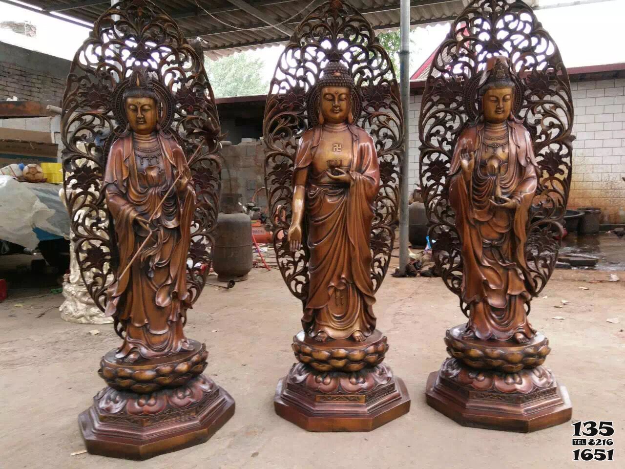 三圣雕塑-景區銅雕神佛寺廟三圣雕塑 三圣雕塑-景區銅雕神佛寺廟三圣雕塑高清圖片