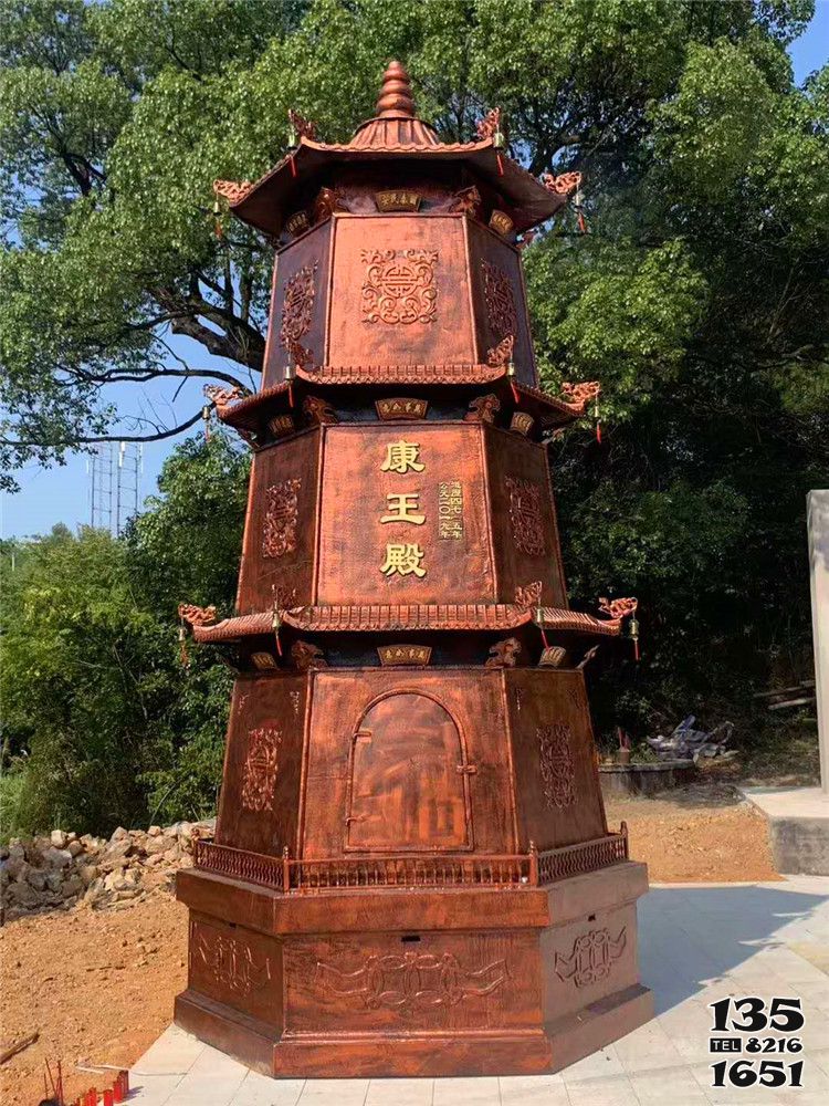 佛塔雕塑-大型紅銅鑄造多層化寶佛塔香爐雕塑 佛塔雕塑-大型紅銅鑄造多層化寶佛塔香爐雕塑高清圖片