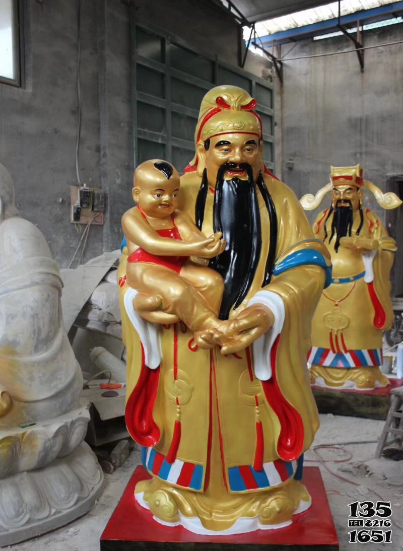 福祿壽雕塑-玻璃鋼宗教廟宇神像福祿壽雕塑 福祿壽雕塑-玻璃鋼宗教廟宇神像福祿壽雕塑高清圖片