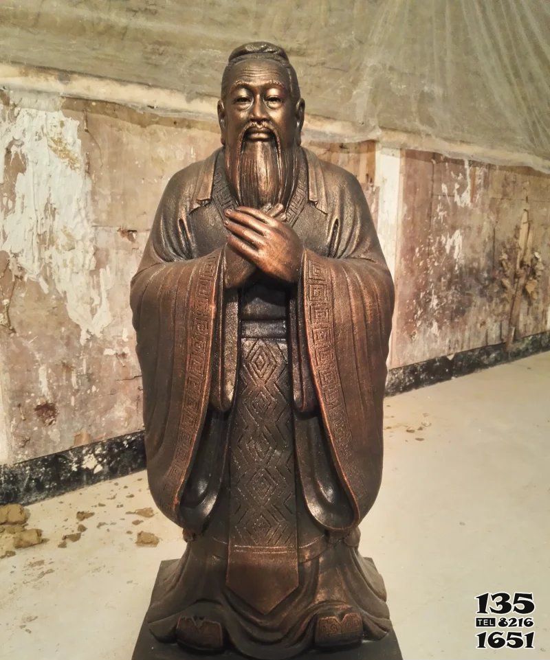 孔子雕塑-校園鑄銅孔子名人玻璃鋼雕塑 孔子雕塑-校園鑄銅孔子名人玻璃鋼雕塑高清圖片