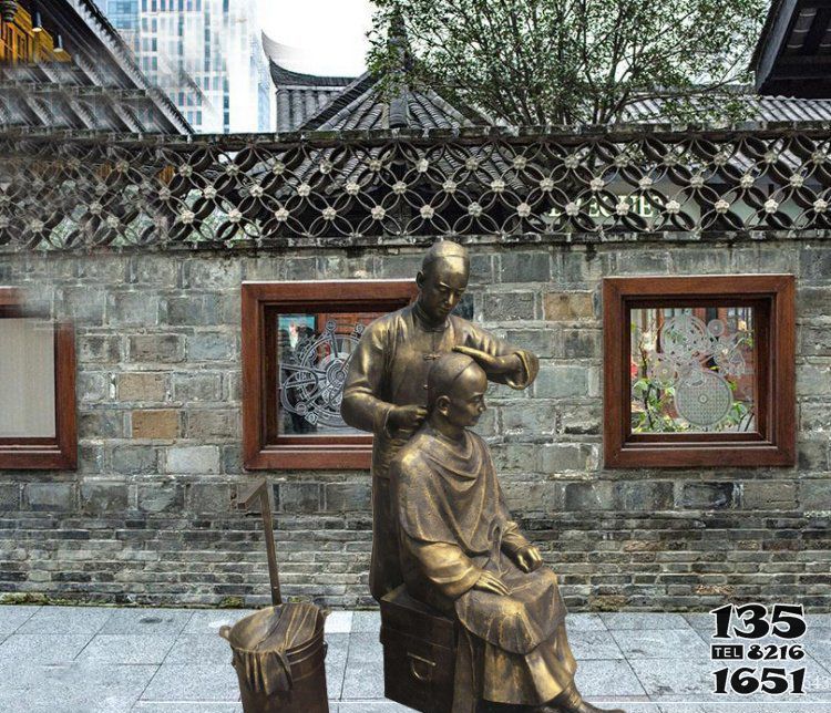 理發(fā)雕塑-庭院玻璃鋼鍍金古人剃頭人物雕塑 理發(fā)雕塑-庭院玻璃鋼鍍金古人剃頭人物雕塑高清圖片