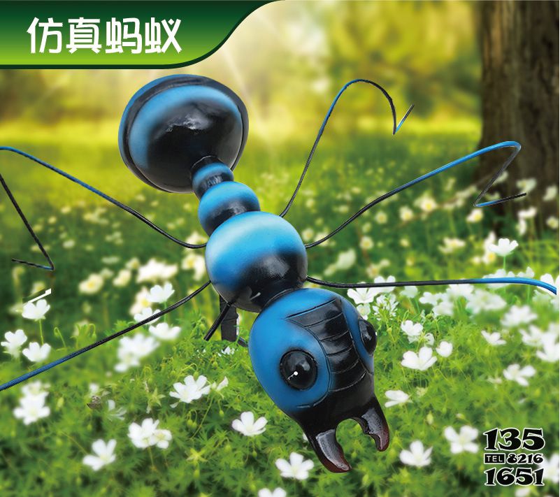 螞蟻雕塑-植物園藍(lán)色仿真螞蟻玻璃鋼雕塑 螞蟻雕塑-植物園藍(lán)色仿真螞蟻玻璃鋼雕塑高清圖片