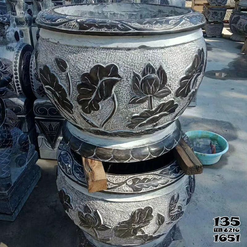 缸雕塑-蓮花青石石雕缸雕塑 缸雕塑-蓮花青石石雕缸雕塑高清圖片