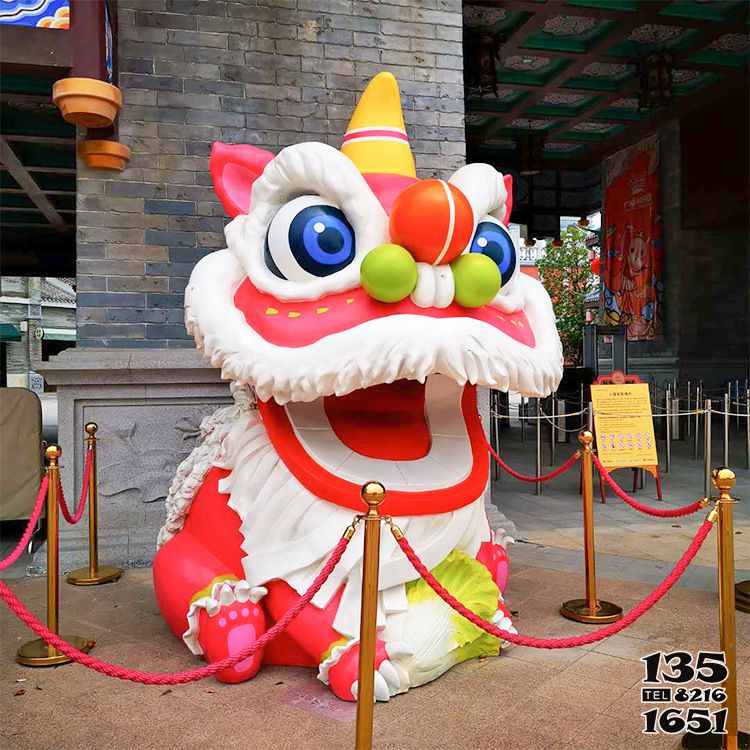 醒獅雕塑-景區門口擺放卡通創意醒獅玻璃鋼雕塑 醒獅雕塑-景區門口擺放卡通創意醒獅玻璃鋼雕塑高清圖片