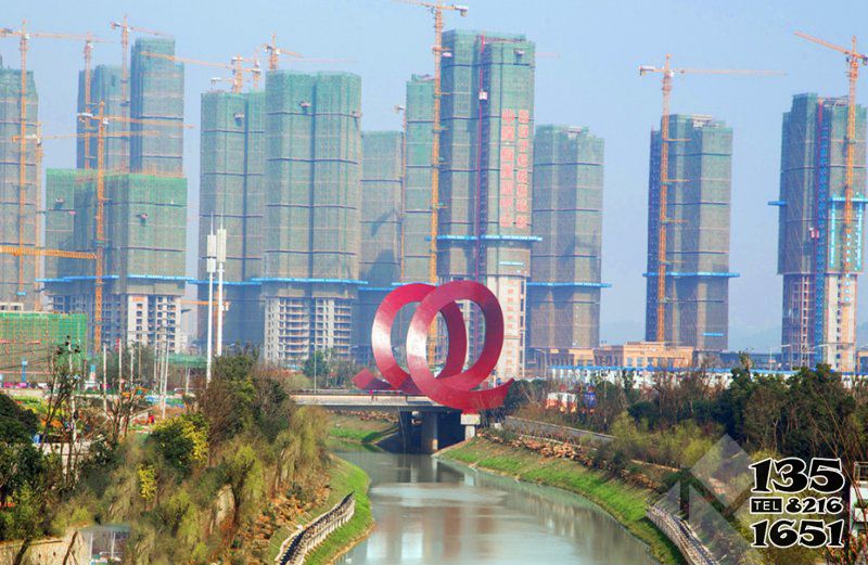 圓環雕塑-城市創意不不過紅色圓環雕塑 圓環雕塑-城市創意不不過紅色圓環雕塑高清圖片
